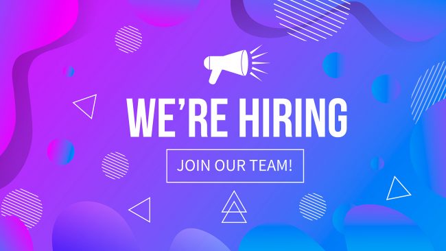 We Re Hiring Trendy Gradient Background. Open Vacancy Advertisem